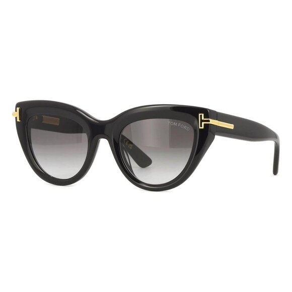 New TOM FORD Icon Collection Black Cat Eye FT1252/S 01B Sunglasses Women - Picture 1 of 4